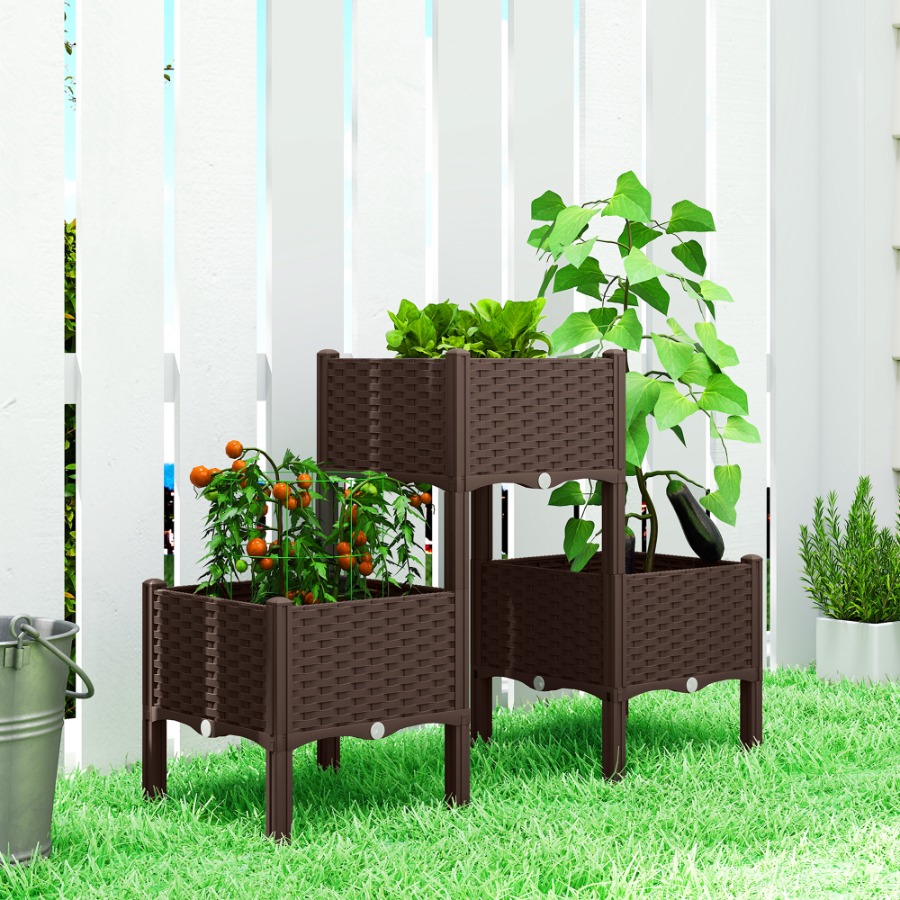 Plastic Raised Garden Bed with - Self-Watering Planter recension och pris